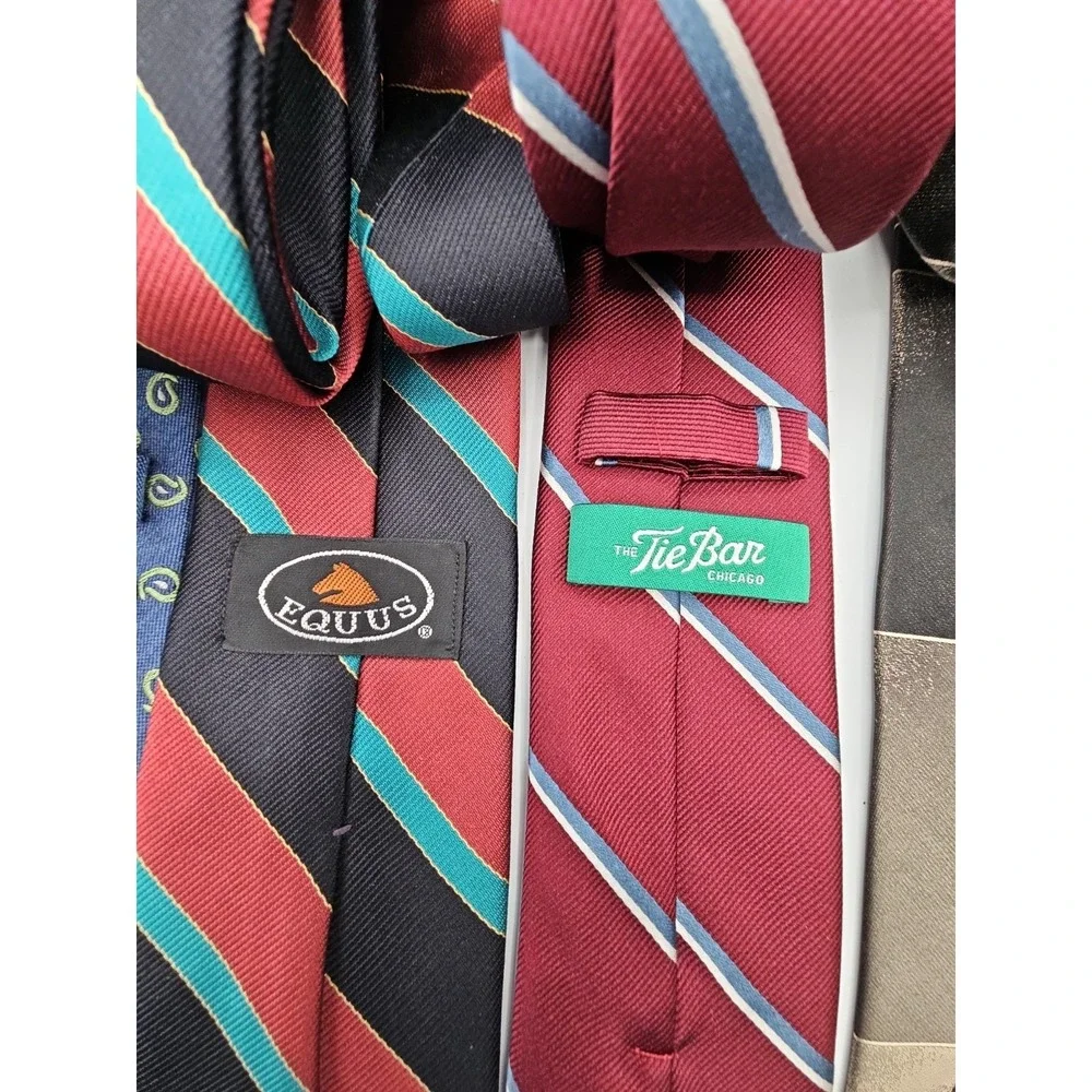 Vintage Men's Silk Tie Lot of 7 Banana RepublicTie BarCountess Mara Mixed Brands